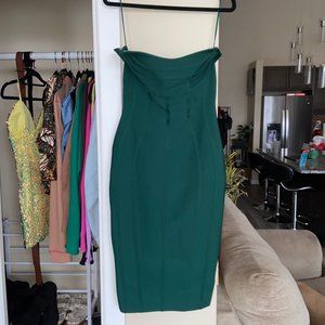 FASHION NOVA Teal Green Bandage Midi Bodycon Dress (Shaping)